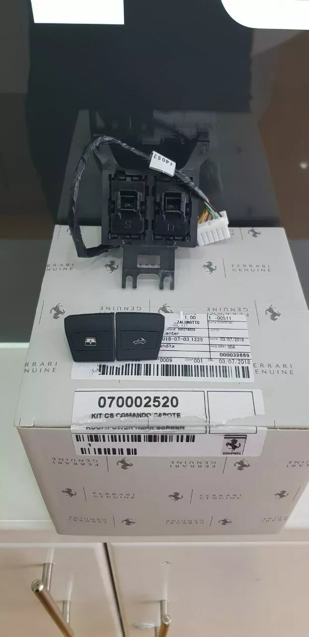 Ferrari 458 Spider Convertible Roof Rear Window Switch