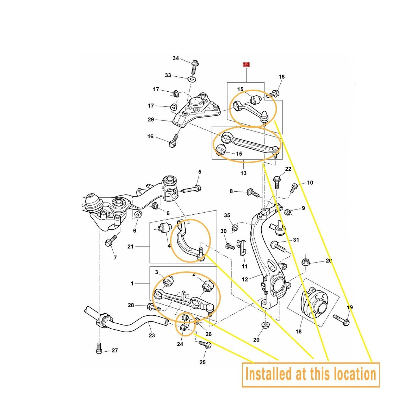 3W0407510  Picture 1 of 8 Click to enlarge For Bentley Gt Gtc Flying Spur Upper Lower Suspension Control Arms Sway Bar Kit