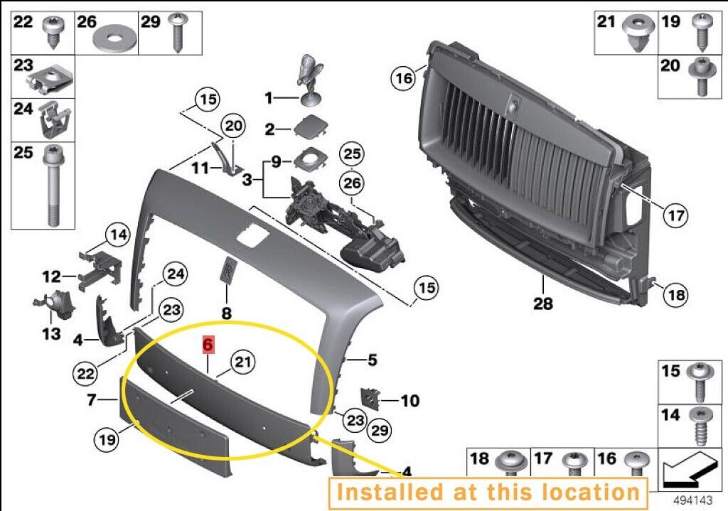 For Rolls-Royce Ghost Tank Grille OEM:51137219635