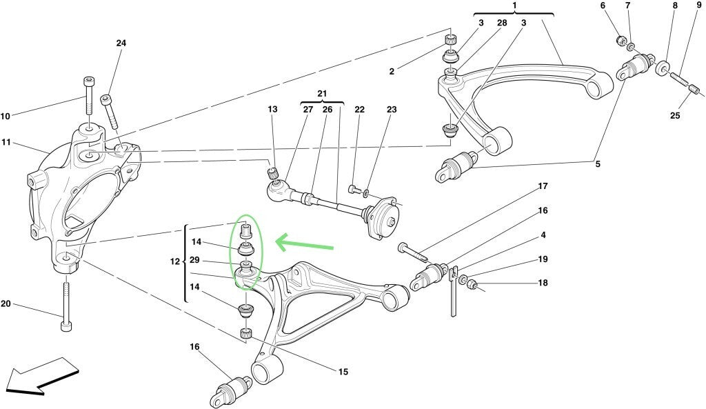 203632 171847 For Ferrari 430/599/612 Lower Control Arm Ball Joints