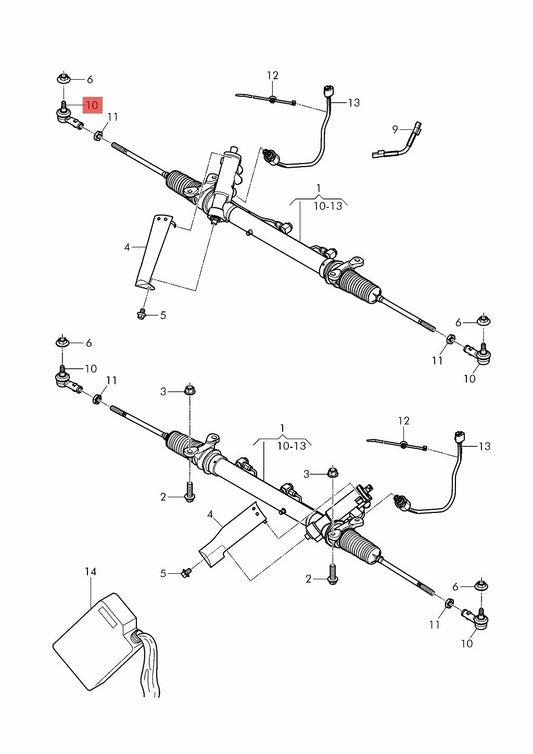 For Bentley Mulsanne 2010+ Outer Tie Rod Ball Joint  OEM 3Y0422811