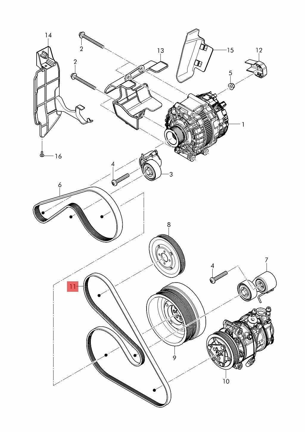 New Air Compressor Belt For Bentley Flying Spur Continental 07P145933H