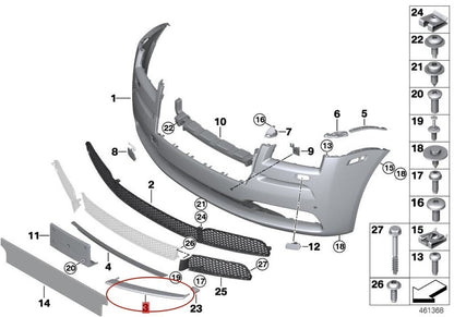 Front Bumper Chrome Trim Cover Right For Rolls Royce Wraith Dawn 51117370552