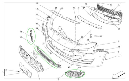 For Maserati Ghibli 2018-2022 Front Bumper Lower Grille Guard Kit