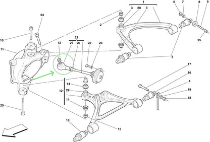 For Ferrari 360 430 599 612 Rear Tie Rod Joint 194794 2PCS