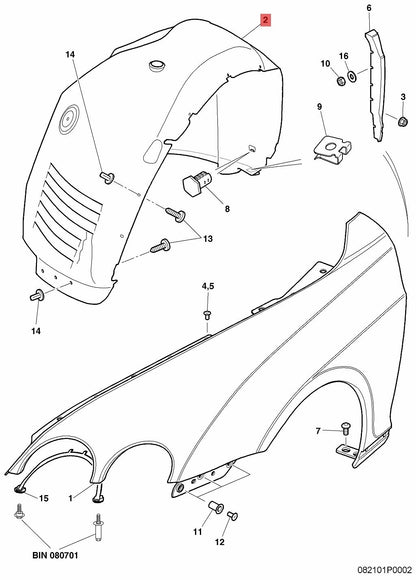 For Bentley Flying Spur Right Side Front Arch Line Splash Shield Inner 3W580995