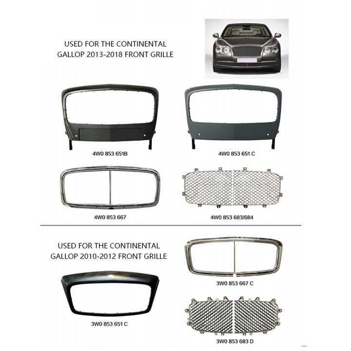 Für 2010–2013 Bentley Continental Flying Spur, 1-teiliges Frontstoßstangen-Set